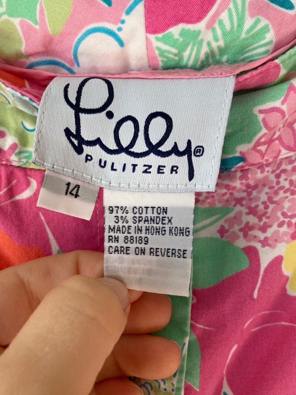 Lily Pulitzer White Tag Capris sz 14 Beach Tropical Floral Lightweight Resort - Picture 3 of 7